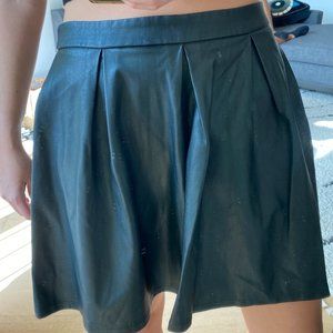 Forever 21 Black Pleather Skater Skirt Size Small
